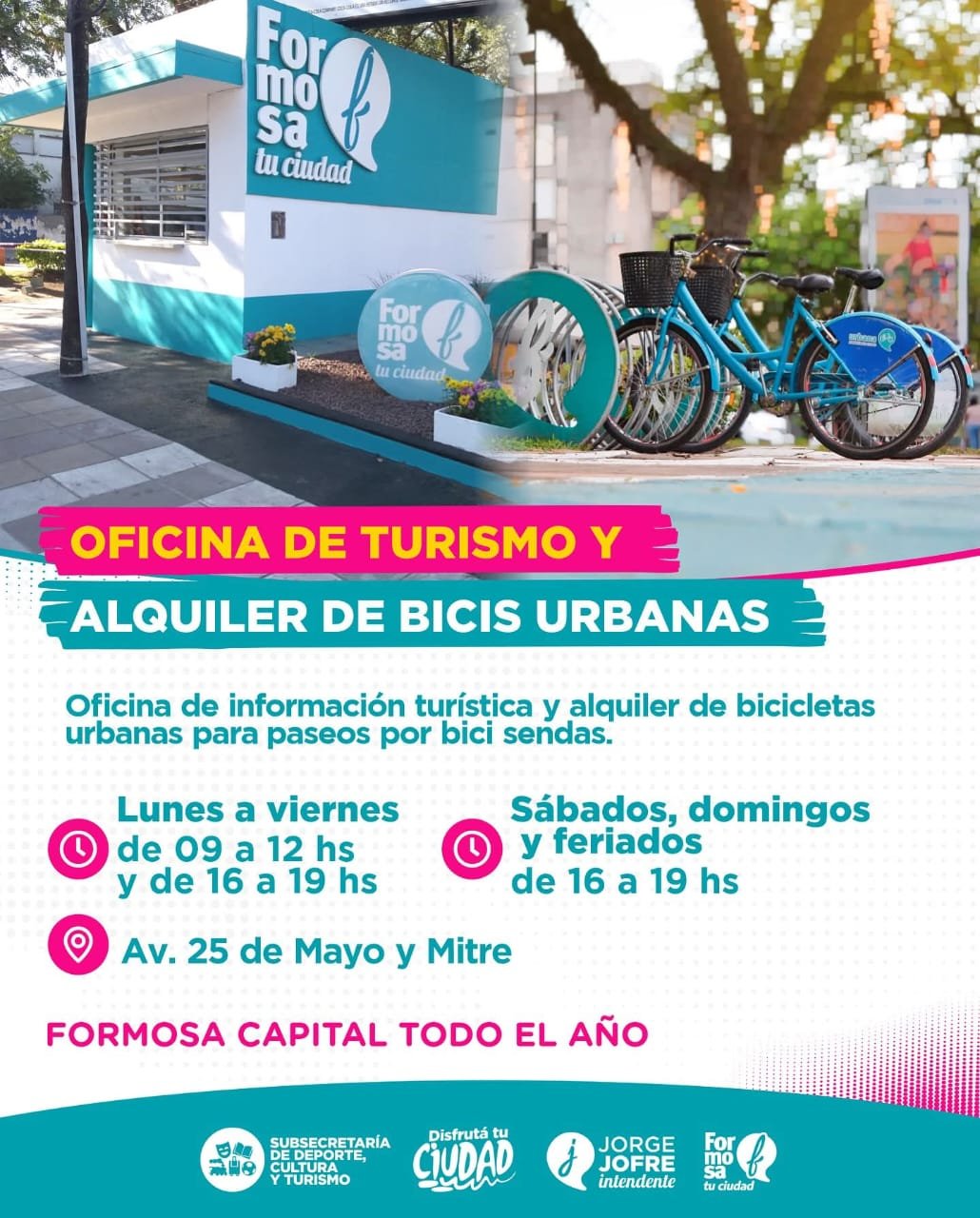 oficina de turismo y alquiler de bicis urbanas